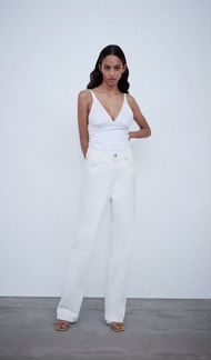Боди из поплина с драпировкой Zara