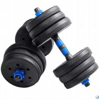 Гантельный набор разборный 2х10кг (пластик/цемент)