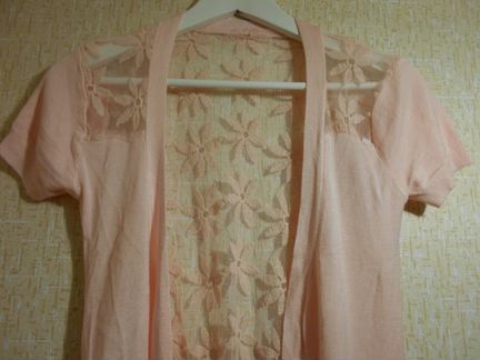 Красивый нежный кружевной кардиган жакет кофточка