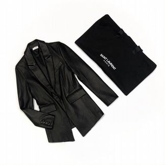 Кожаный пиджак Saint Laurent