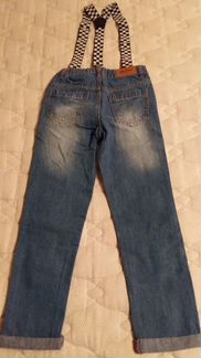 Button blue новые джинсы рост 128. Синие. новые