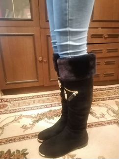 Ботфорты натуральная замша