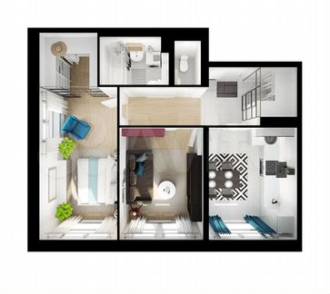 2-к квартира, 58.2 м², 2/15 эт.