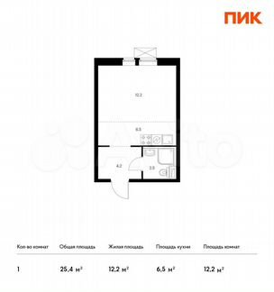 Квартира-студия, 25.4 м², 11/33 эт.