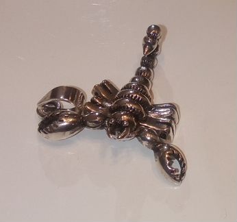 Подвеска Скорпион и цепь 65 см серебро 925 пр 24 г