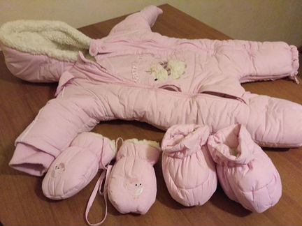 Конверт + зимний комбинезон трансформер, р.80