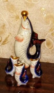 Графин-штоф и стопки Рыбы