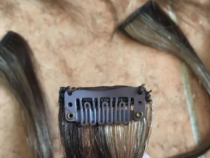 Волосы натуральные на заколках45см б/у