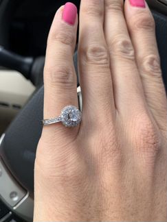 Кольцо белое золото с бриллиантами