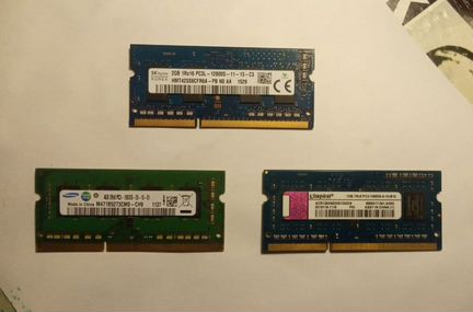 Оперативная память для ноутбука 4/2/1 GB DDR3