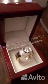 Золотое кольцо 585 пр. с брил. 0.25 ct и муассан
