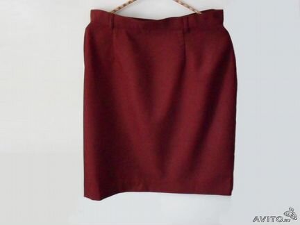 Новая юбка бордового цвета. Шерсть. 46-48 размер