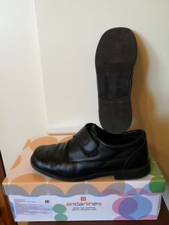 Полуботинки для мальчика черные раз.38 нат. кожа