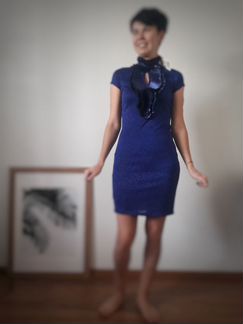 Синее платье с люрексом