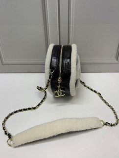 Новая круглая меховая сумка женская