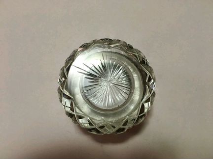 Солонка хрустальная с серебром 875 пробы