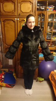 Эксклюзивная норковая шуба короткая черная