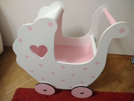 Коляска для кукол деревянная Детская игрушечная