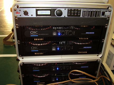 2 комплекта по 7,5кВт JBL SRX+процессор,коммутация