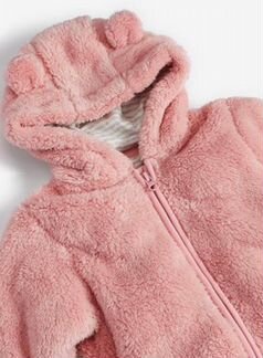 Флисовый комбинезон с мишкой next розовый 6-9 мес