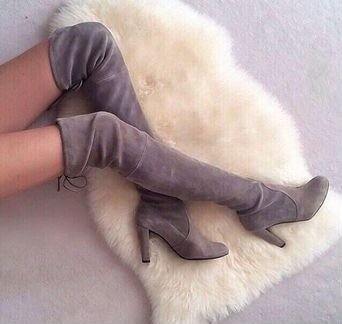 Stuart weitzman ботфорты серые