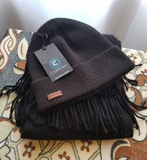 Комплект мужские шапка+шарф Carrera