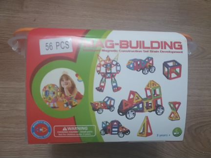 Магнитный конструктор mag building 56 деталей в бо