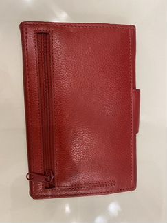 Кошелек, портмоне, натуральная кожа, красный 16.5х