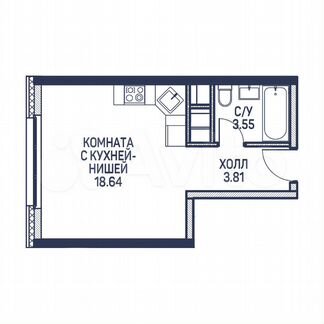 Квартира-студия, 26 м², 3/22 эт.