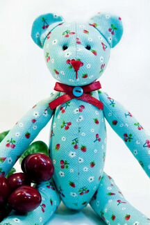 Вишневый мишка, игрушка, кукла, тильда (на заказ)