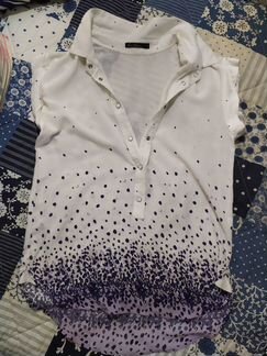 Блузка белая с рисунком, S