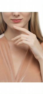 Золотые серьги и золотое кольцо с бриллиантами Sun