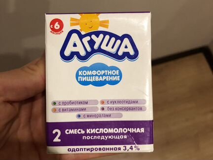 6 пачек кисломолочного напитка Агуша