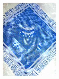 Пончо вязанное N13 (синий) Связано на продажу