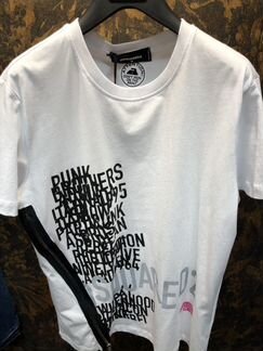 Dsquared2 футболка с диагональной молнией белый